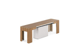 TRANSFP32:Transformer Outdoor Dining Table, 6 Chairs & Bench, Angled