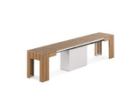 TRANSFP32:Transformer Outdoor Dining Table, 6 Chairs & Bench, Angled