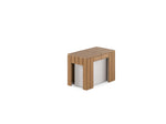 TRANSFP32:Transformer Outdoor Dining Table, 6 Chairs & Bench, Angled