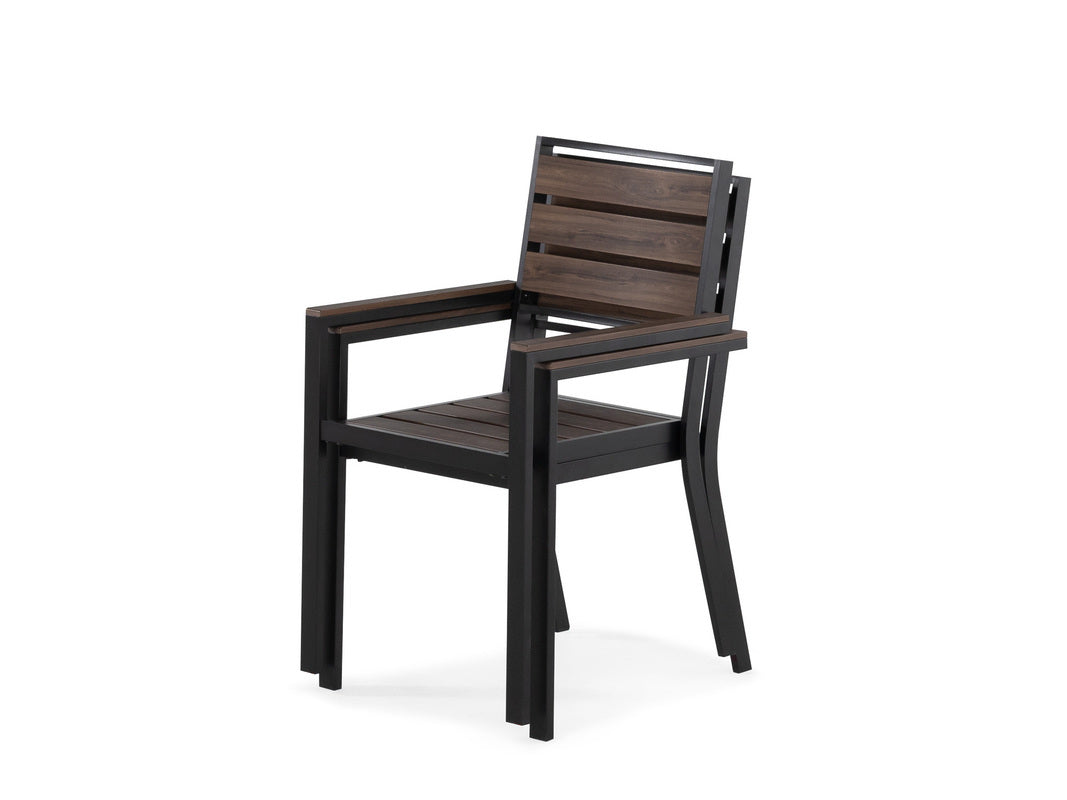 TRANSFP05:Transformer Outdoor Dining Table & 4 Chairs, SideAngled