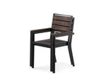 TRANSFP10:Transformer Outdoor Dining Table, 4 Chairs & Bench, SideAngled