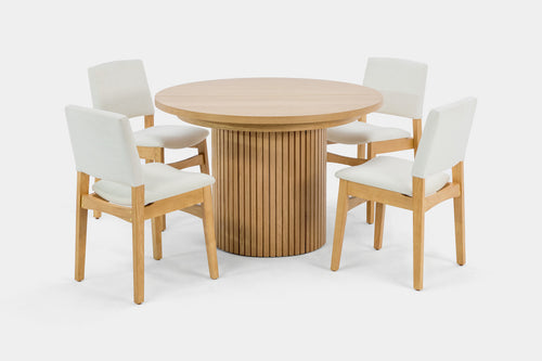 TRANSFM06:Transformer Round Extendable Dining Table and 4 Chairs