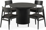 TRANSFM18:Transformer Round Table and 4 Chairs in Hickory Smoke on White