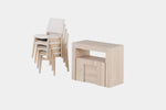 TRANSFM52:Transformer Dining Table & 4 Stackable Chairs & Bench,