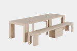 TRANSFM52:Transformer Dining Table & 4 Stackable Chairs & Bench,