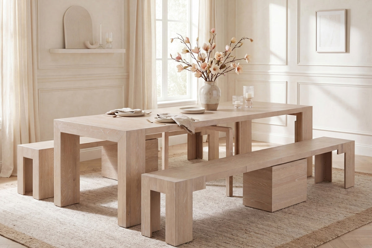019260216:Transformer Dining Bench, Styled
