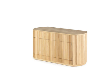 608711661:Transformer Round Sideboard in Smoked Hickory Angle