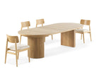 TRANSFM08:Transformer Round Dining Table and 4 Chairs in Oak Extended
