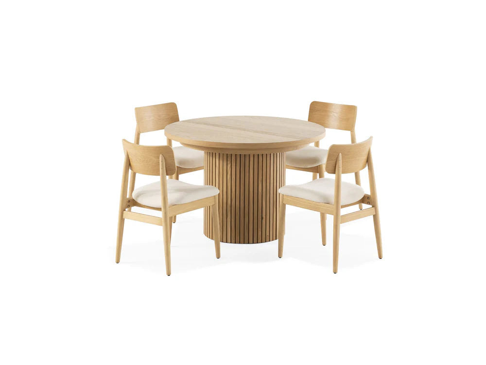 TRANSFM08:Transformer Oak Round Dining Table and 4 Chairs