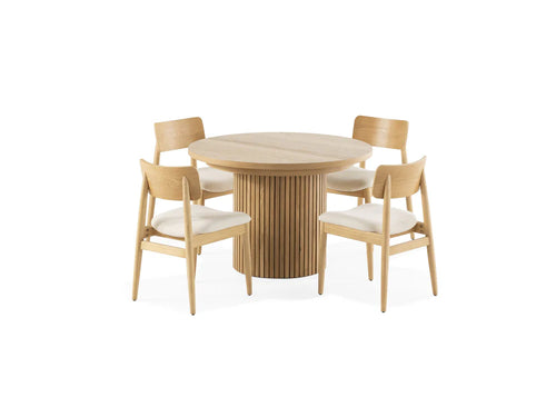 TRANSFM08:Transformer Oak Round Dining Table and 4 Chairs