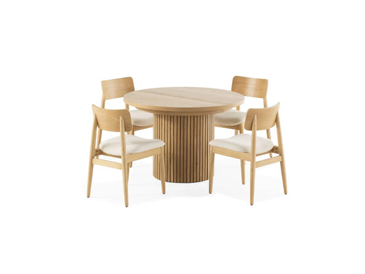 TRANSFM08:Transformer Oak Round Dining Table and 4 Chairs