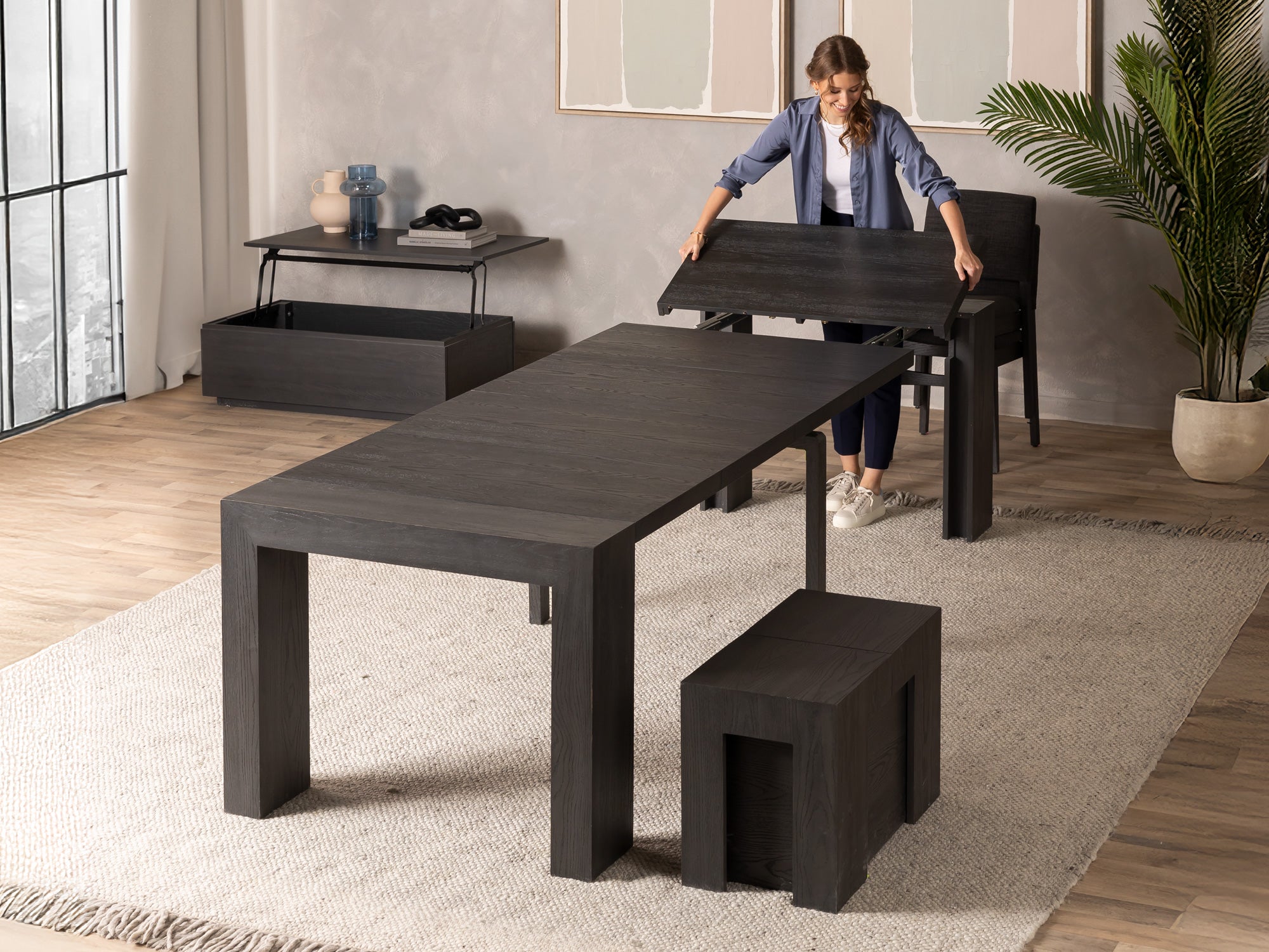 TRANSFM12:Transformer Dining Table & 4 C, 