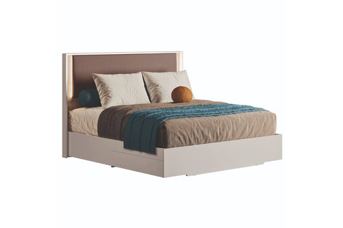 TULLIA016:Tullia Upholstered Panel Bed W, AngledAngle