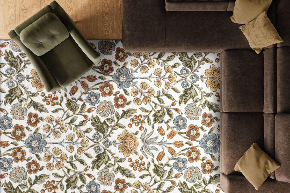 693747460:106-033 Tweed Rug, Styled