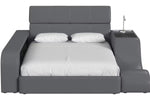 VALARI010:Valari Bed w Side Bookcase, Gray