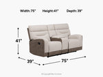 119837025:Vespid Gliding Console Loveseat, 
