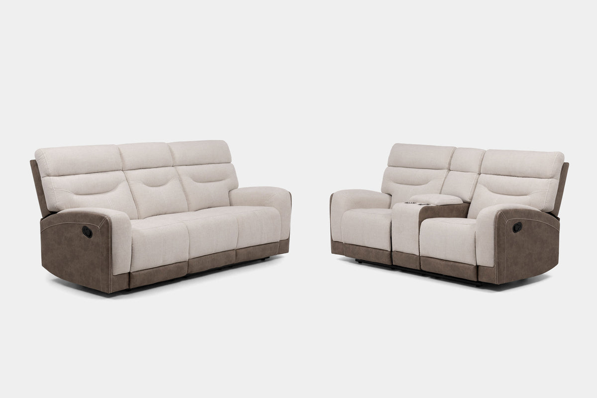 VESPID001:Vespid Reclining Sofa & Gliding Console Loveseat, Angled