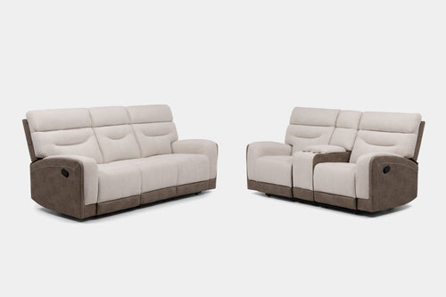 VESPID001:Vespid Reclining Sofa & Gliding Console Loveseat, Angled