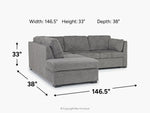 VIVIAN000:Vivian Full Pullout Sofa Sleeper Tux Chaise, 