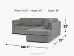 VIVIAN001:Vivian Full Pullout Sofa Sleeper Tux Chaise, 
