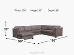 VIVCHSEC1:Vivian Full Pullout Tux Chaise Sectional, 