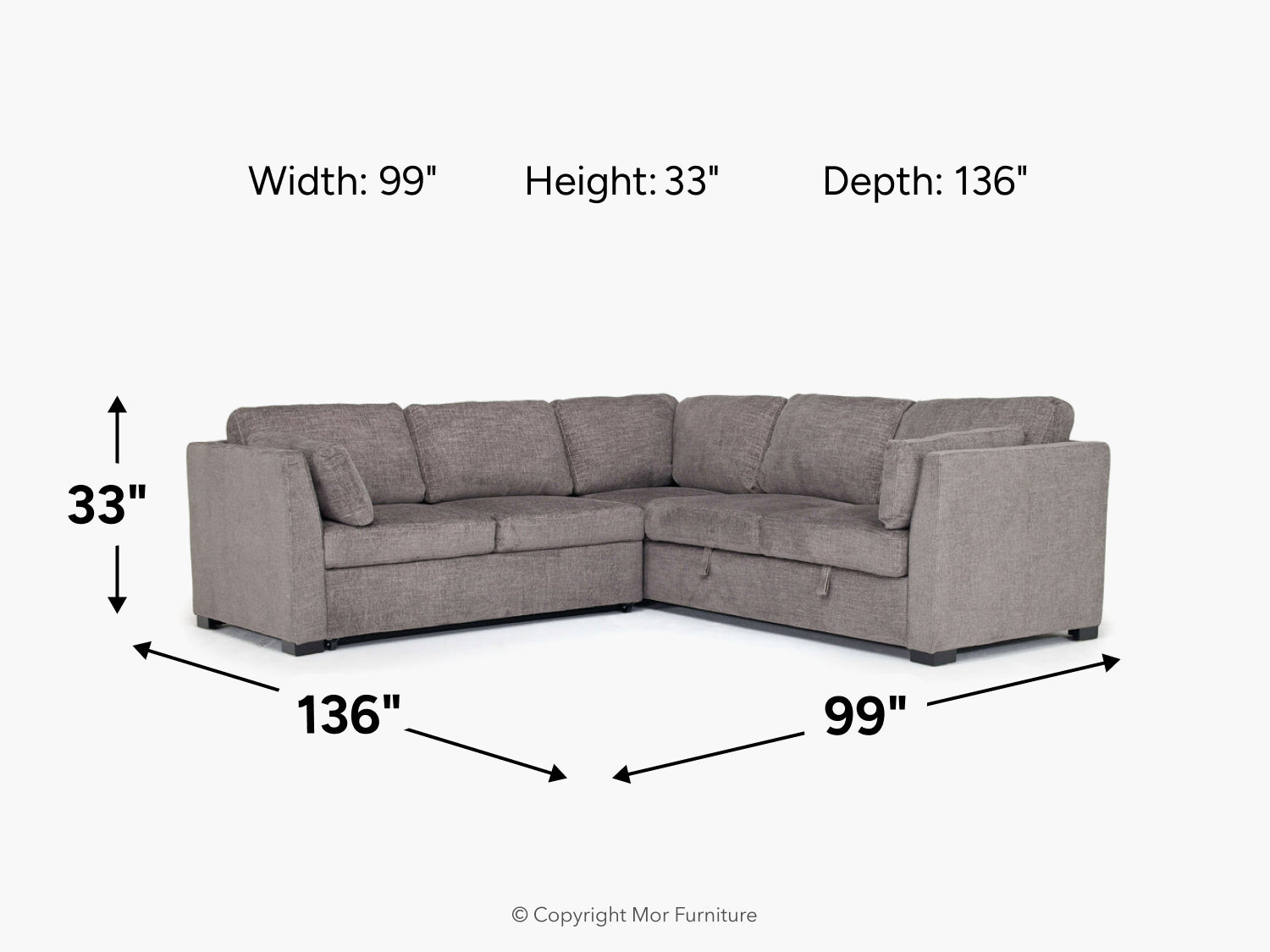 VIVIAN008:Vivian Full Tux Sleeper Sectional, 
