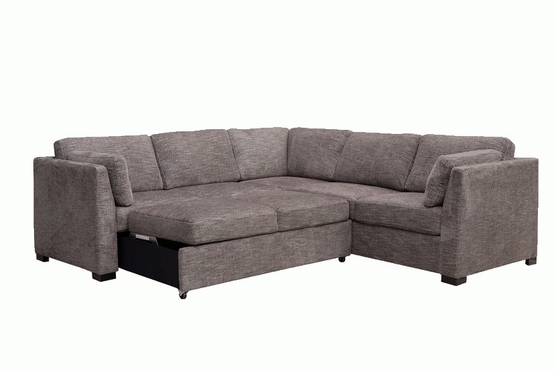 VIVSLPTU3:Vivian Full Tux Sleeper Sectional in Gray, Left Facing, Image 1