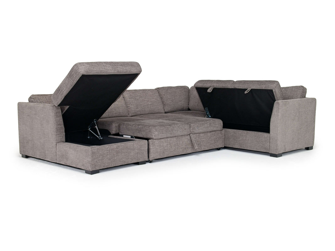VIVIAN019:Vivian Full Pullout Tux Chaise, AngledOpen