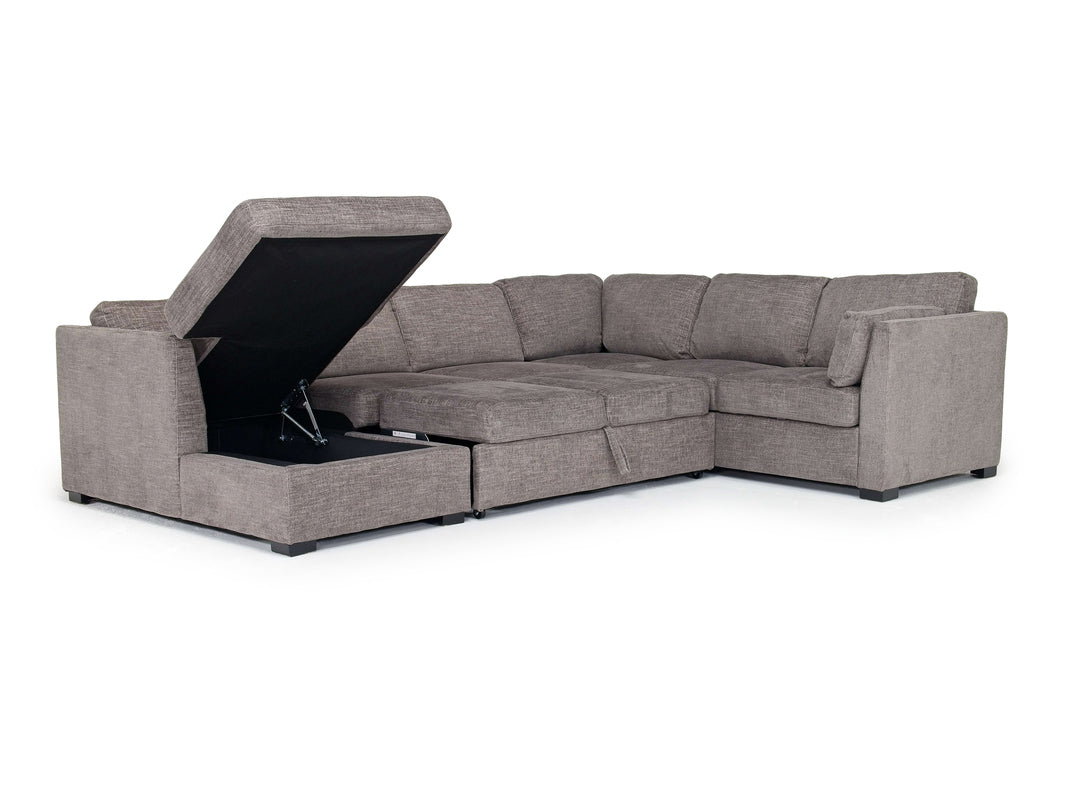 VIVIAN019:Vivian Full Pullout Tux Chaise, AngledOpen