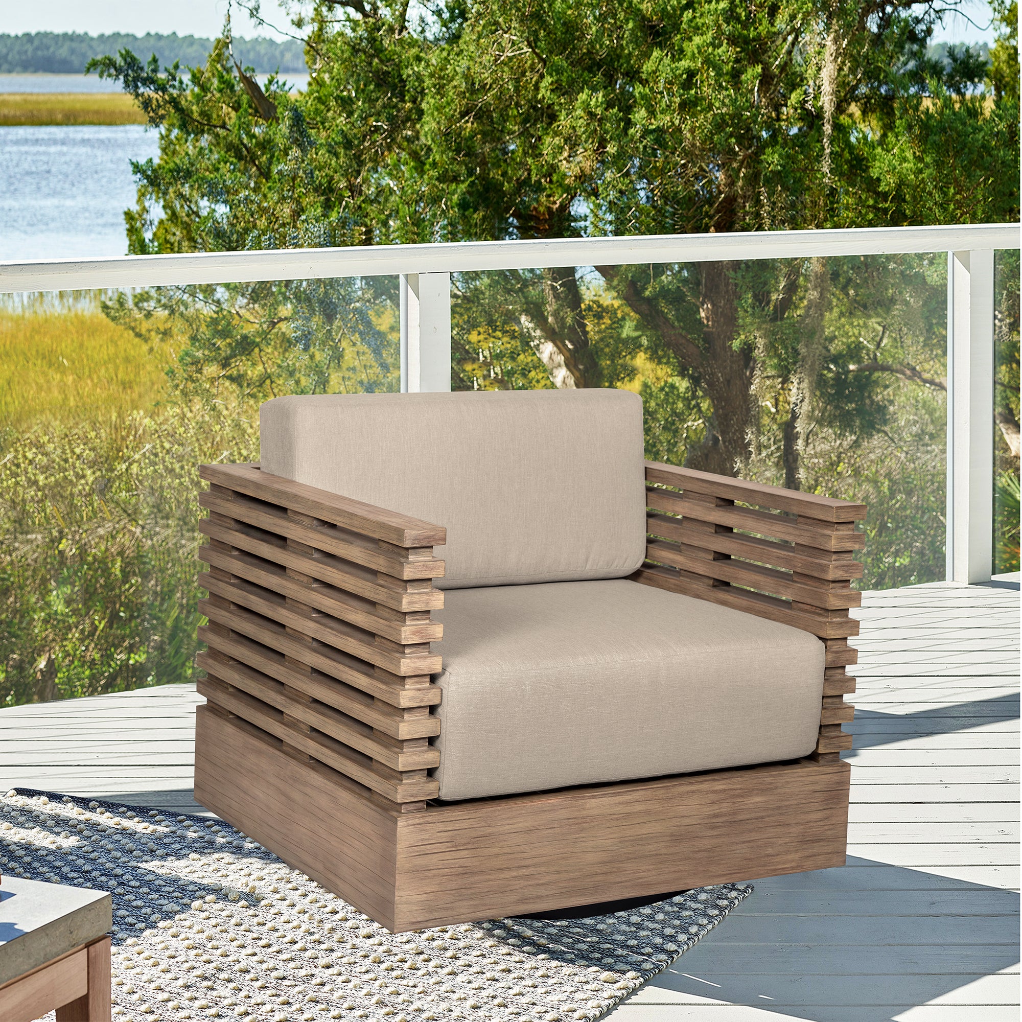 053744920:Vivid Outdoor Swivel Chair, Styled
