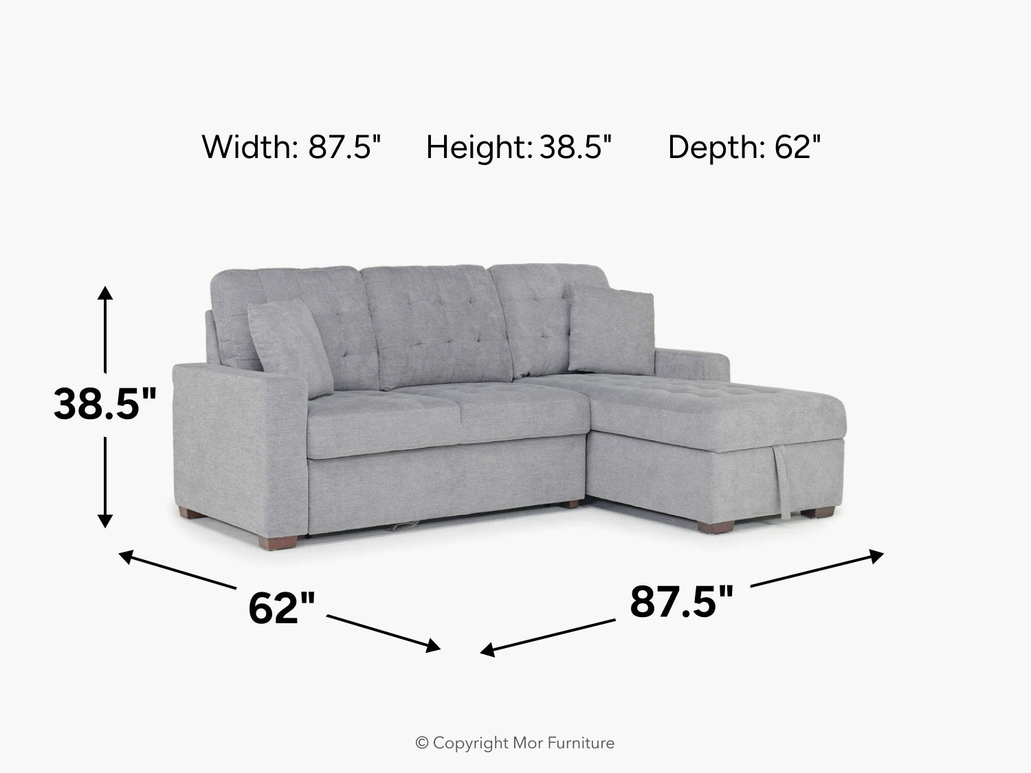 WAITSFLD1:Waitsfield Full Pullout Sofa Chaise, 