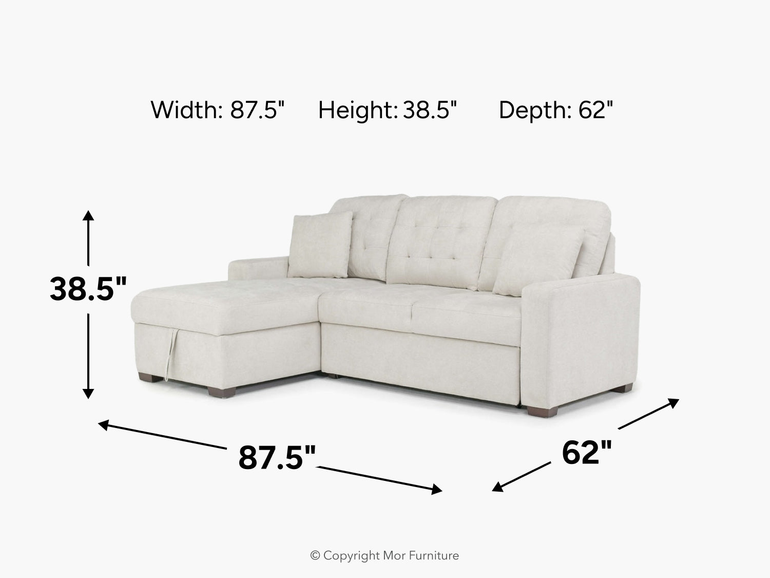 WAITSFLD4:Waitsfield Full Pullout Sofa Chaise, 