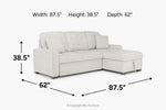 WAITSFLD5:Waitsfield Full Pullout Sofa Chaise, 