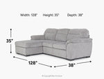 WANDA0002:Wanda Full Pullout Sofa Chaise, 