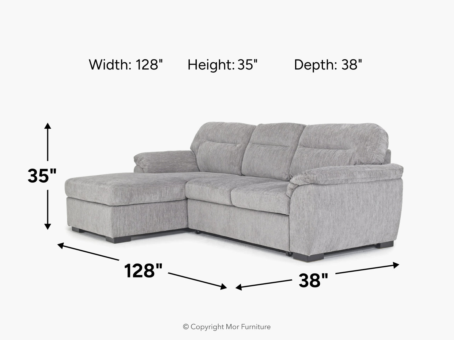 WANDA0002:Wanda Full Pullout Sofa Chaise, 