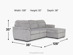 WANDA0003:Wanda Full Pullout Sofa Chaise, 