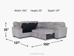 WANDA0025:Wanda Full Tux Sleeper Sectional, 