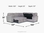 WANDA0026:Wanda Full Tux Sleeper Sectional, 