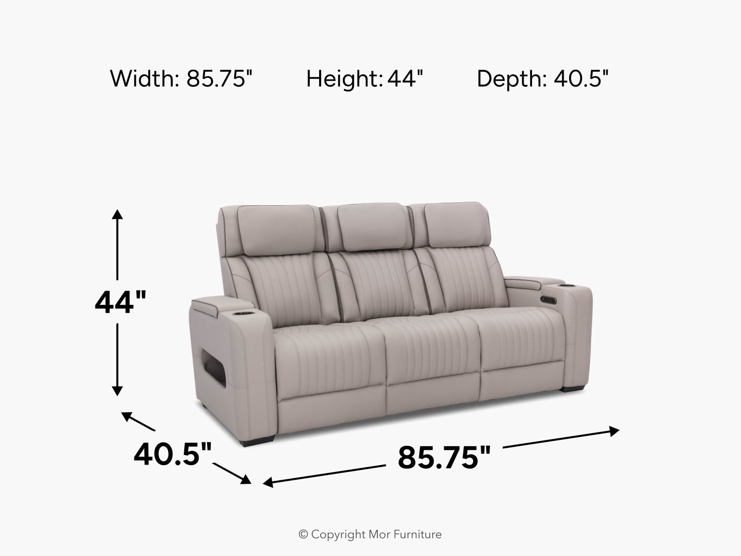 577414210:Watton 2 Power Theater Sofa, 
