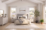 WESTLAN04:Westland Upholstered Panel Bed, Styled