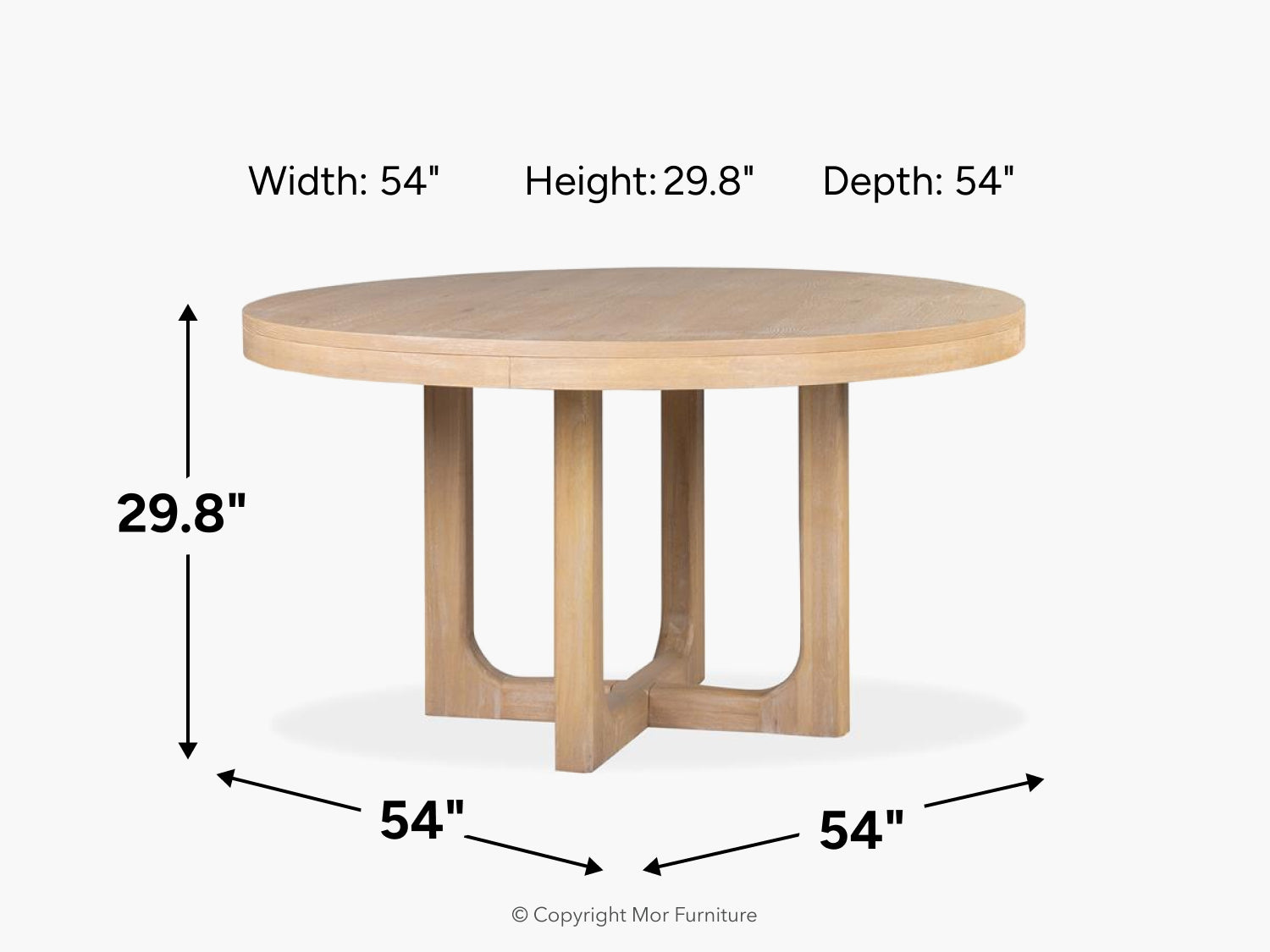 069417585:White Oak Round Dining Table, 
