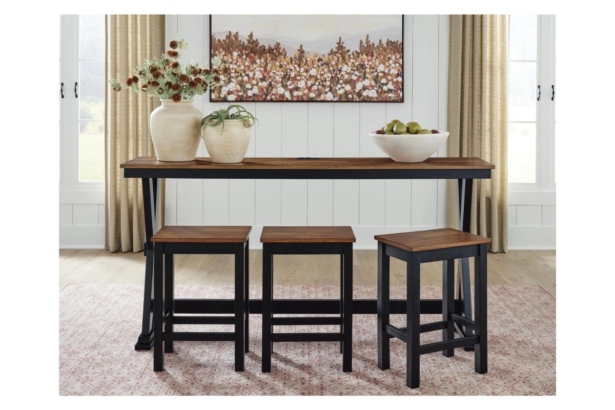 054272563:Wildenauer Sofa Table Bar with Stools 