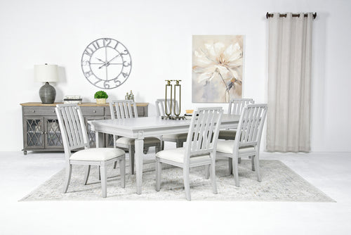 WILLOW500:Willowbrook Dining Table & 6 C, StyledBack