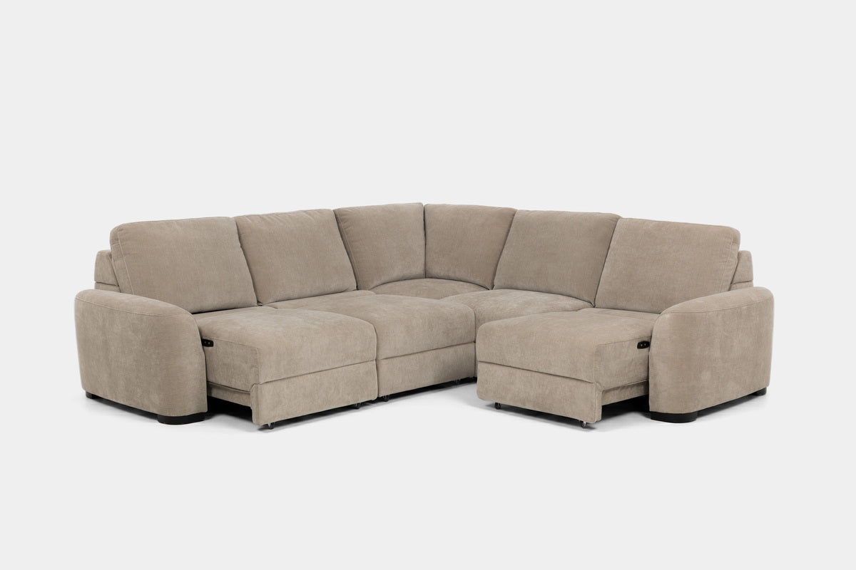 WYNN00021:Wynn 5 Piece Power Sliding Sectional With Power Armless Slider, 