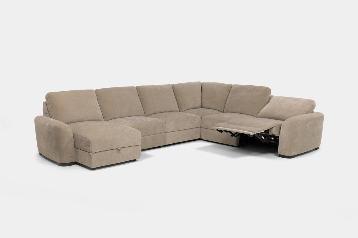 WYNN00010:Wynn 6 Piece Chaise Sectional, Reclined