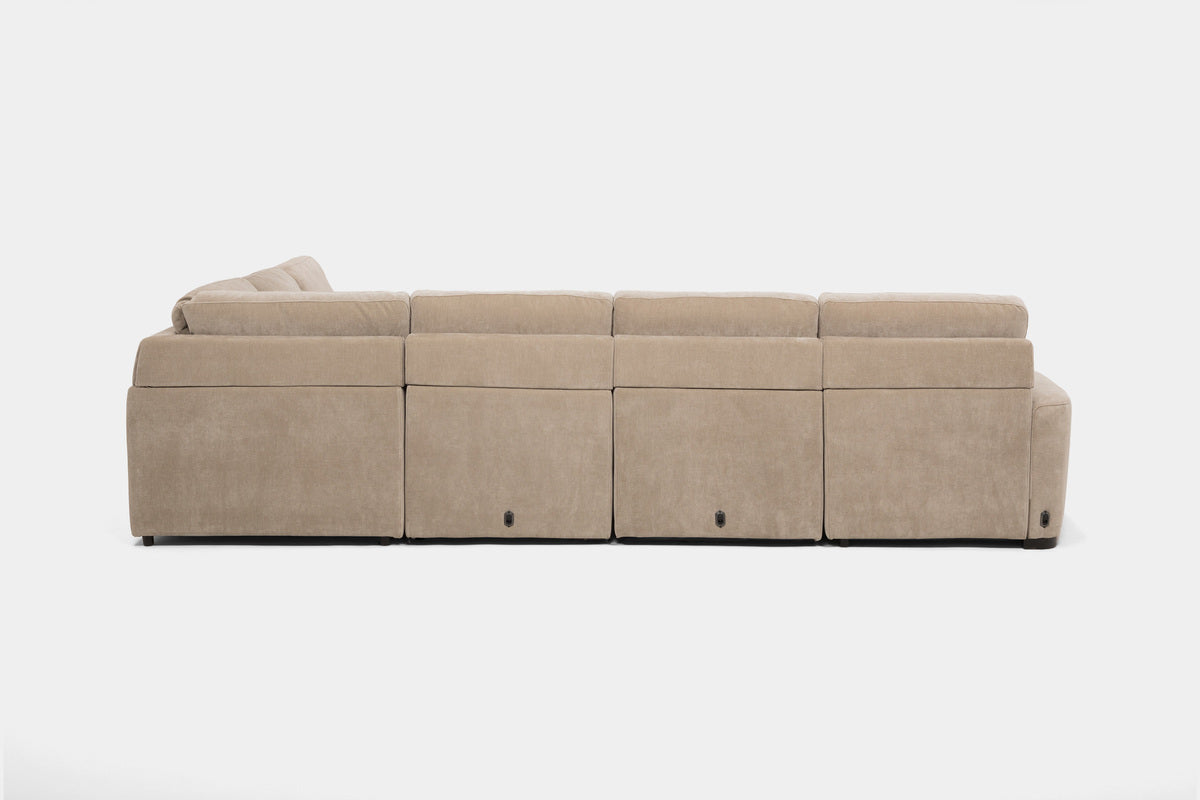 WYNN00024:Wynn 6 Piece Power Sliding Sectional With Chaise & Armless Slider, SideBack