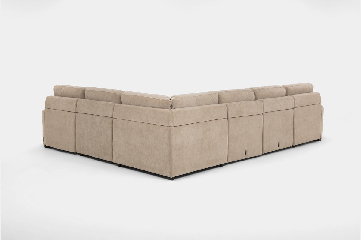 WYNN00024:Wynn 6 Piece Power Sliding Sectional With Chaise & Armless Slider, Back