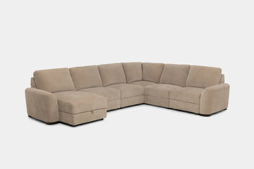 WYNN00024:Wynn 6 Piece Power Sliding Sectional With Chaise & Armless Slider, 