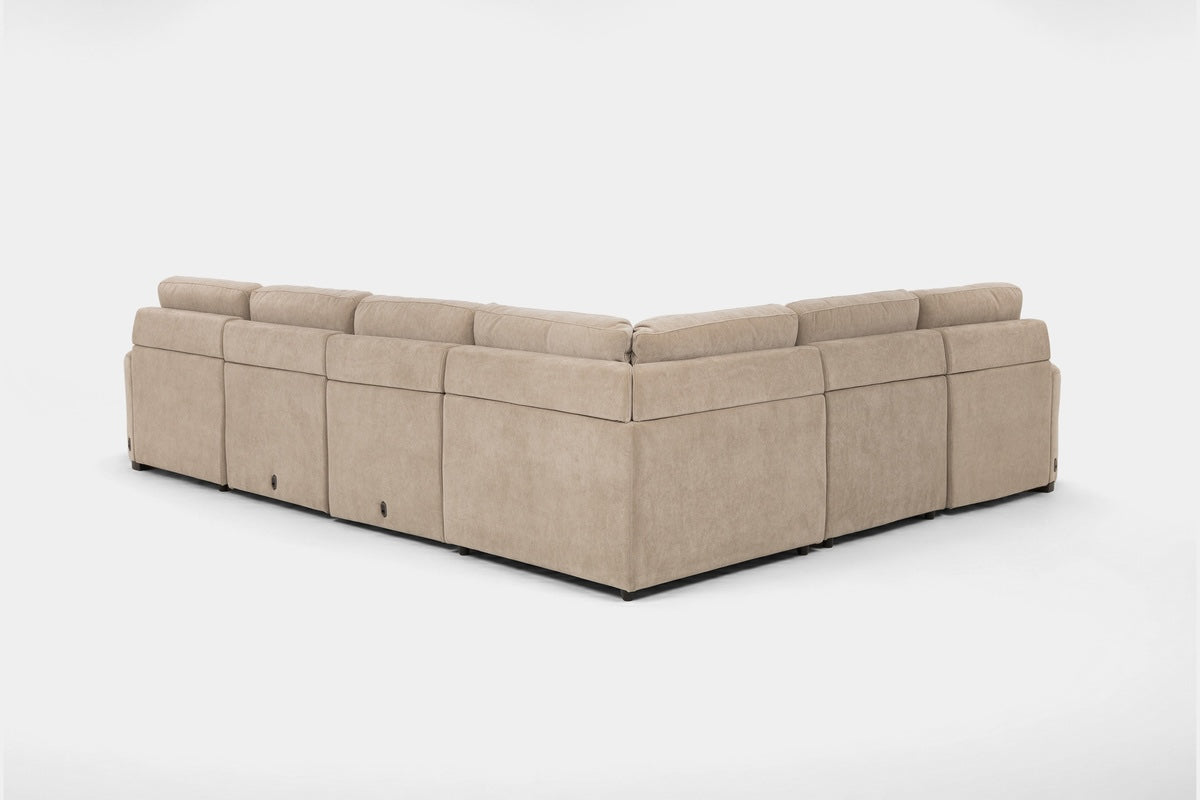 WYNN00025:Wynn 6 Piece Power Sliding Sectional With Chaise & Armless Slider, Back