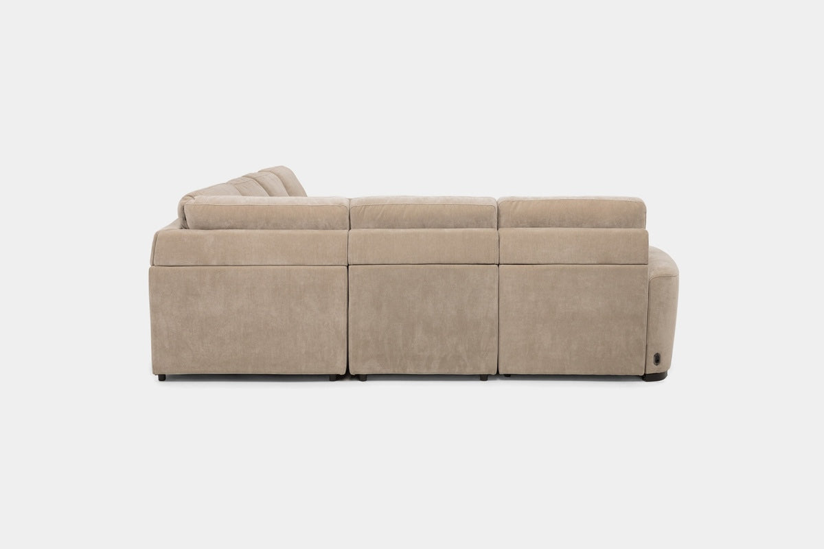 WYNN00025:Wynn 6 Piece Power Sliding Sectional With Chaise & Armless Slider, Back
